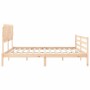 Estructura de cama con cabecero madera maciza 200x200 cm de vidaXL, Camas y somieres - Ref: Foro24-3195306, Precio: 146,82 €,...