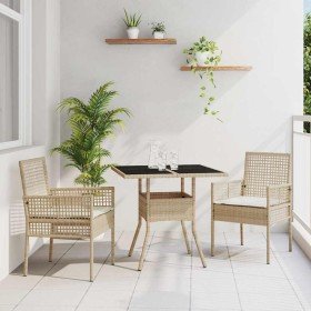Conjunto de Comedor de Jardín 3 pcs Beige ratán sintético en Sillas de jardín | Comprar online en Foru.es