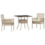 Conjunto de Comedor de Jardín 3 pcs Beige ratán sintético en Sillas de jardín | Comprar online en Foru.es