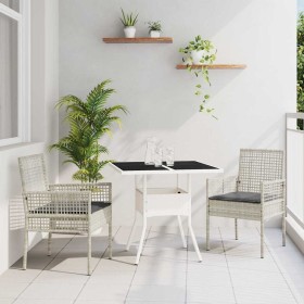 Conjunto de Comedor de Jardín 3 pcs Gris Claro ratán sintético en Sillas de jardín | Comprar online en Foru.es