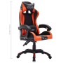 Silla gaming con luces LED RGB cuero sintético naranja y negro en Sillas de oficina | Comprar online en Foru.es