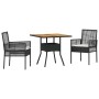 Conjunto de Comedor de Jardín 3 pcs Negro ratán sintético en Sillas de jardín | Comprar online en Foru.es