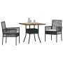 Conjunto de Comedor de Jardín 3 pcs Negro ratán sintético en Sillas de jardín | Comprar online en Foru.es