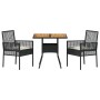 Conjunto de Comedor de Jardín 3 pcs Negro ratán sintético en Sillas de jardín | Comprar online en Foru.es