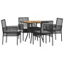 Conjunto de Comedor de Jardín 5 pcs Negro ratán sintético en Sillas de jardín | Comprar online en Foru.es