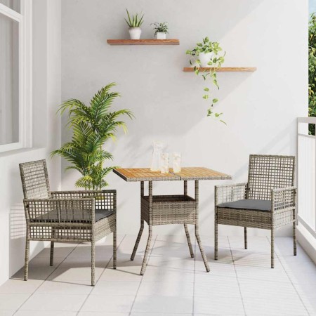 Conjunto de Comedor de Jardín 3 pcs Gris ratán sintético en Sillas de jardín | Comprar online en Foru.es