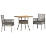 Conjunto de Comedor de Jardín 3 pcs Gris ratán sintético en Sillas de jardín | Comprar online en Foru.es