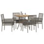 Conjunto de Comedor de Jardín 5 pcs Gris ratán sintético en Sillas de jardín | Comprar online en Foru.es