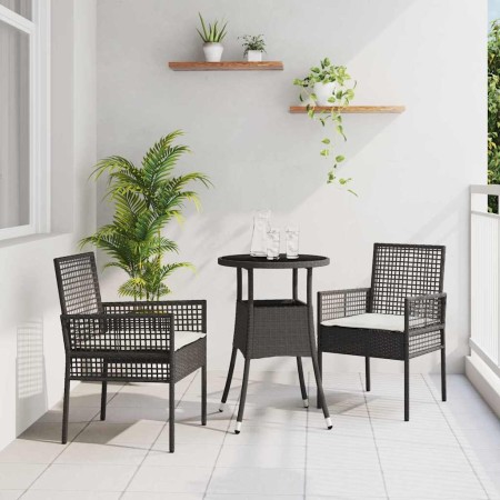Conjunto de Comedor de Jardín 3 pcs Negro ratán sintético en Sillas de jardín | Comprar online en Foru.es