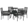 Conjunto de Comedor de Jardín 5 pcs Negro Poliratán en Sillas de jardín | Comprar online en Foru.es