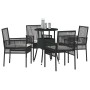 Conjunto de Comedor de Jardín 5 pcs Negro Poliratán en Sillas de jardín | Comprar online en Foru.es