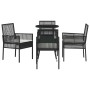 Conjunto de Comedor de Jardín 5 pcs Negro Poliratán en Sillas de jardín | Comprar online en Foru.es