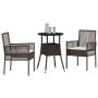 Conjunto de Comedor de Jardín 3 pcs Marrón Poliratán en Sillas de jardín | Comprar online en Foru.es
