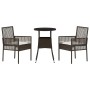 Conjunto de Comedor de Jardín 3 pcs Marrón Poliratán en Sillas de jardín | Comprar online en Foru.es