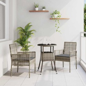 Conjunto de Comedor de Jardín 3 pcs Gris Poliratán en Sillas de jardín | Comprar online en Foru.es