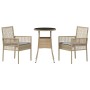 Conjunto de Comedor de Jardín 3 pcs Beige Poliratán en Sillas de jardín | Comprar online en Foru.es
