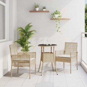 Conjunto de Comedor de Jardín 3 pcs Beige Poliratán en Sillas de jardín | Comprar online en Foru.es