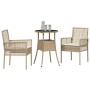 Conjunto de Comedor de Jardín 3 pcs Beige Poliratán en Sillas de jardín | Comprar online en Foru.es