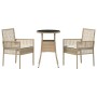 Conjunto de Comedor de Jardín 3 pcs Beige Poliratán en Sillas de jardín | Comprar online en Foru.es