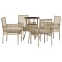 Conjunto de Comedor de Jardín 5 pcs Beige ratán sintético en Sillas de jardín | Comprar online en Foru.es