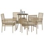 Conjunto de Comedor de Jardín 5 pcs Beige ratán sintético en Sillas de jardín | Comprar online en Foru.es