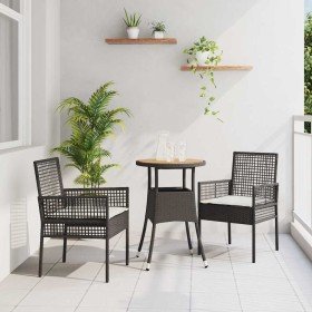 Conjunto de Comedor de Jardín 3 pcs Negro ratán sintético en Sillas de jardín | Comprar online en Foru.es