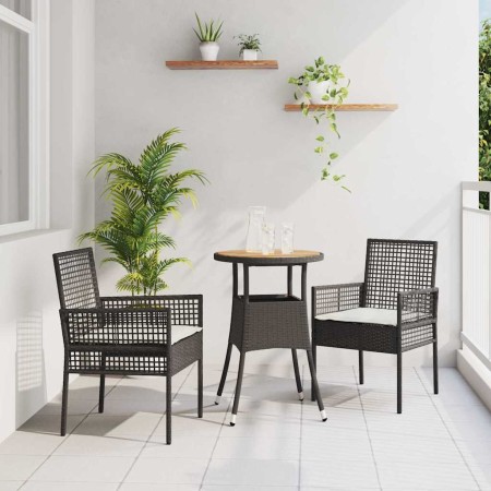 Conjunto de Comedor de Jardín 3 pcs Negro ratán sintético en Sillas de jardín | Comprar online en Foru.es