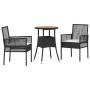 Conjunto de Comedor de Jardín 3 pcs Negro ratán sintético en Sillas de jardín | Comprar online en Foru.es