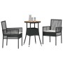 Conjunto de Comedor de Jardín 3 pcs Negro ratán sintético en Sillas de jardín | Comprar online en Foru.es