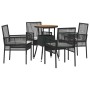 Conjunto de Comedor de Jardín 5 pcs Negro ratán sintético en Sillas de jardín | Comprar online en Foru.es