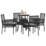 Conjunto de Comedor de Jardín 5 pcs Negro ratán sintético en Sillas de jardín | Comprar online en Foru.es