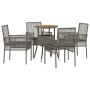 Conjunto de Comedor de Jardín 5 pcs Gris ratán sintético en Sillas de jardín | Comprar online en Foru.es