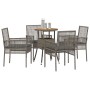 Conjunto de Comedor de Jardín 5 pcs Gris ratán sintético en Sillas de jardín | Comprar online en Foru.es