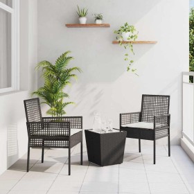 Juego Bistro de Jardín 3 pcs Negro ratán sintético en Sillas de jardín | Comprar online en Foru.es