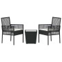 Juego Bistro de Jardín 3 pcs Negro ratán sintético en Sillas de jardín | Comprar online en Foru.es