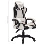 Silla gaming con luces LED RGB cuero sintético blanco y negro en Sillas de oficina | Comprar online en Foru.es