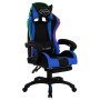 Silla gaming con luces LED RGB cuero sintético azul y negro en Sillas de oficina | Comprar online en Foru.es