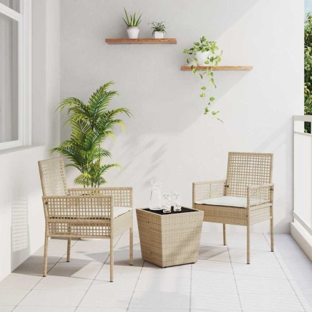 Juego Bistro de Jardín 3 pcs Beige ratán sintético en Sillas de jardín | Comprar online en Foru.es