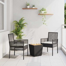 Juego Bistro de Jardín 3 pcs Negro ratán sintético en Sillas de jardín | Comprar online en Foru.es