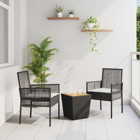 Juego Bistro de Jardín 3 pcs Negro ratán sintético en Sillas de jardín | Comprar online en Foru.es