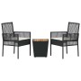 Juego Bistro de Jardín 3 pcs Negro ratán sintético en Sillas de jardín | Comprar online en Foru.es