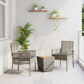 Juego Bistro de Jardín 3 pcs Gris ratán sintético en Sillas de jardín | Comprar online en Foru.es