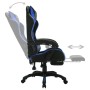 Silla gaming con luces LED RGB cuero sintético azul y negro en Sillas de oficina | Comprar online en Foru.es