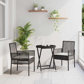 Juego Bistro de Jardín 3 pcs Negro ratán sintético en Sillas de jardín | Comprar online en Foru.es