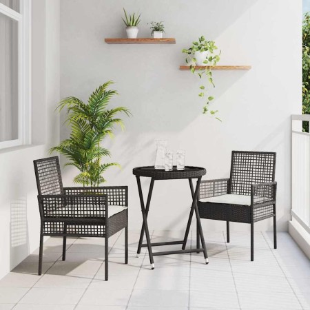 Juego Bistro de Jardín 3 pcs Negro ratán sintético en Sillas de jardín | Comprar online en Foru.es
