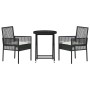 Juego Bistro de Jardín 3 pcs Negro ratán sintético en Sillas de jardín | Comprar online en Foru.es