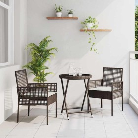 Juego Bistro de Jardín 3 pcs Marrón ratán sintético en Sillas de jardín | Comprar online en Foru.es