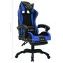 Silla gaming con luces LED RGB cuero sintético azul y negro en Sillas de oficina | Comprar online en Foru.es