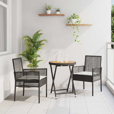 Juego Bistro de Jardín 3 pcs Negro ratán sintético en Sillas de jardín | Comprar online en Foru.es