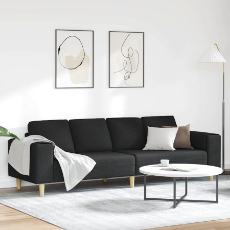 Sofá de sala Negro 250 x 77 x 76 cm Poliéster en Sofás | Comprar online en Foru.es
